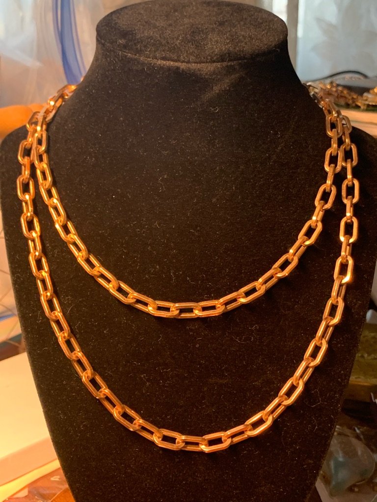 Milor Rectangular Link Necklace In Warm Gold 225$